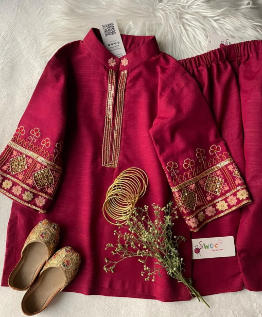 Burberry -2pc Hand-embroidered Khaddar
